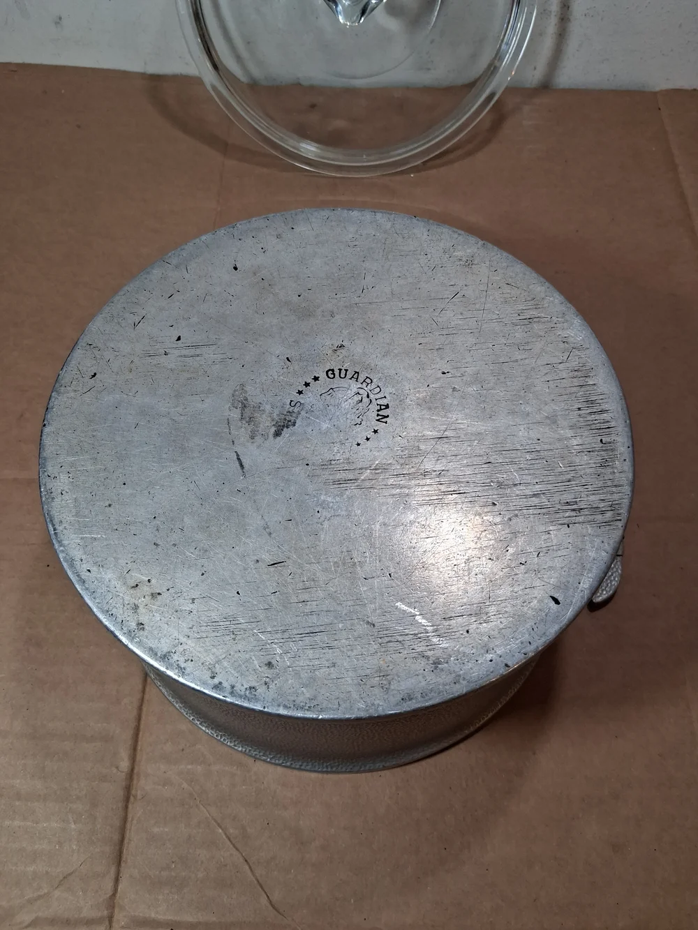 Vintage 4 Qt. GUARDIAN Service Ware Aluminum Dutch Oven Chicken Fryer Glass Lid